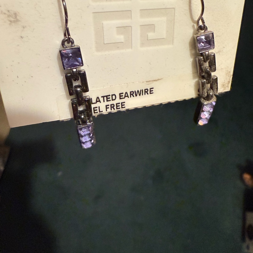 Givenchy vintage earrings dangles rhinestones New On Card